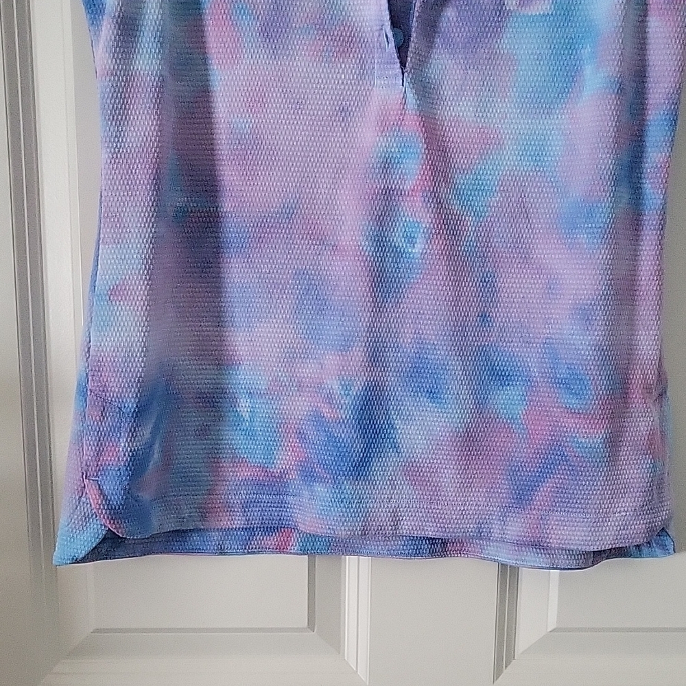 EP New York Women’s Medium Sleeveless Tie-Dye Polo – Pastel Blue & Pink - Picture 9 of 10